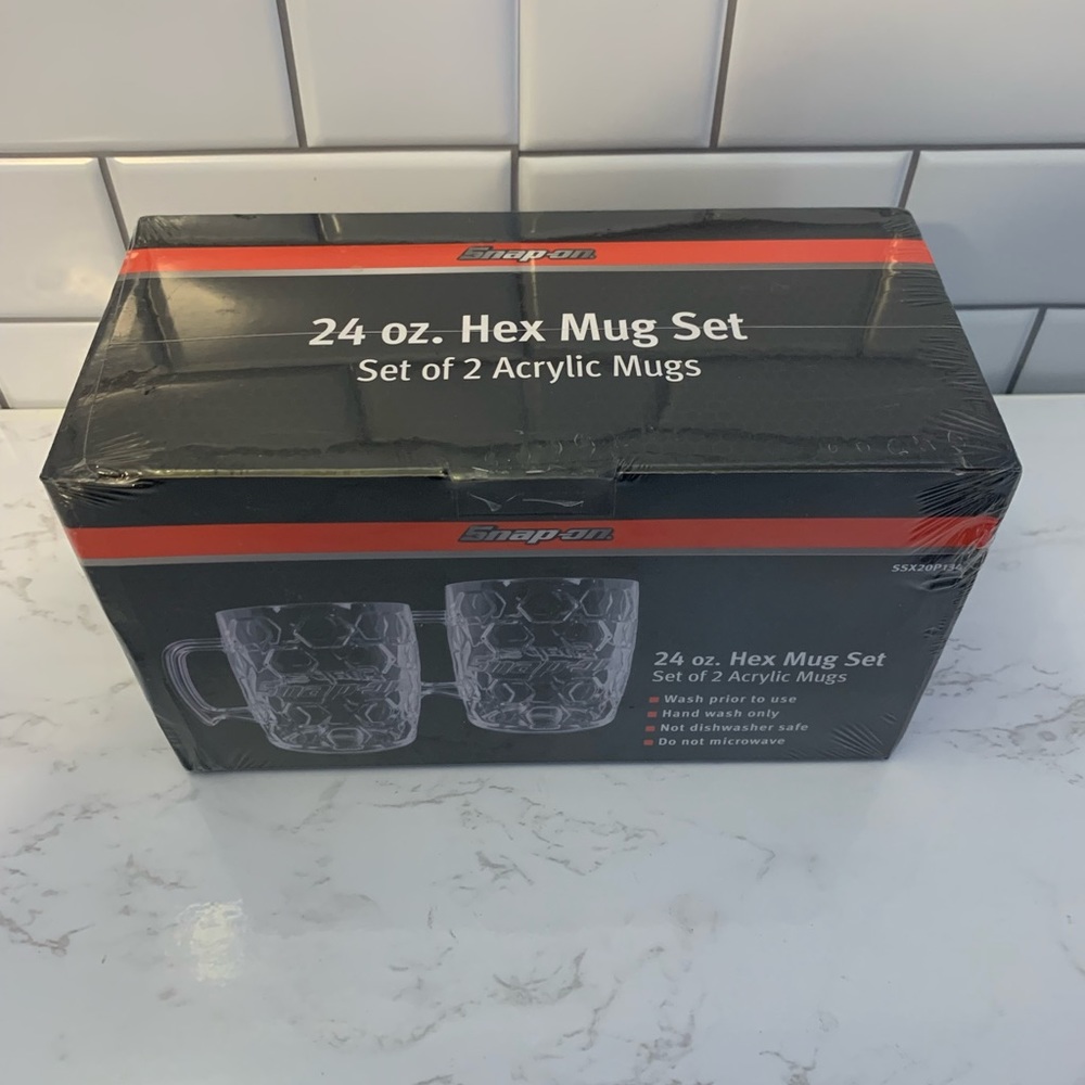 Snap On Tools Hex Mug Set 24 ounce NEW set of 2 mugs